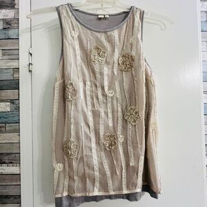 NWT Eloise Anthropologie Detailed Tank Top
